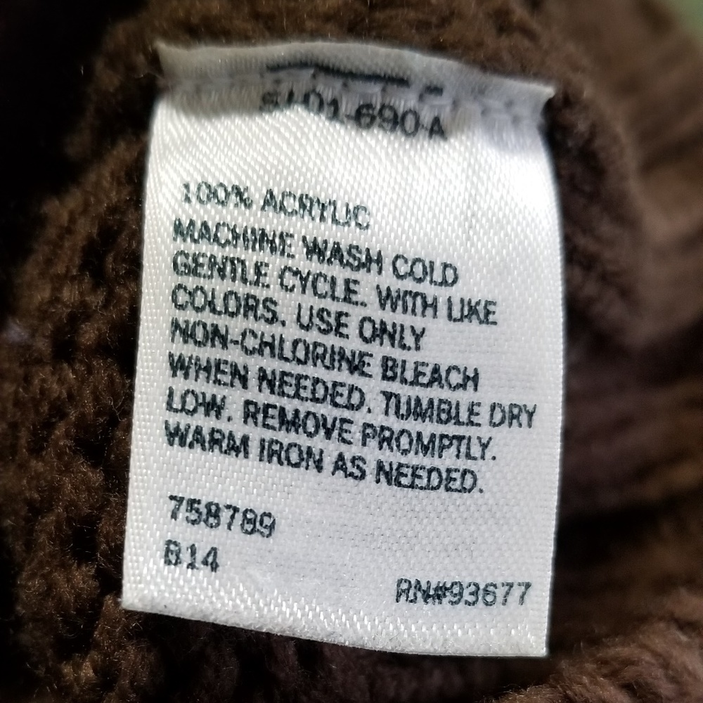 Full Snap Front Brown/Chunky Cardigan - Picture 5 of 6